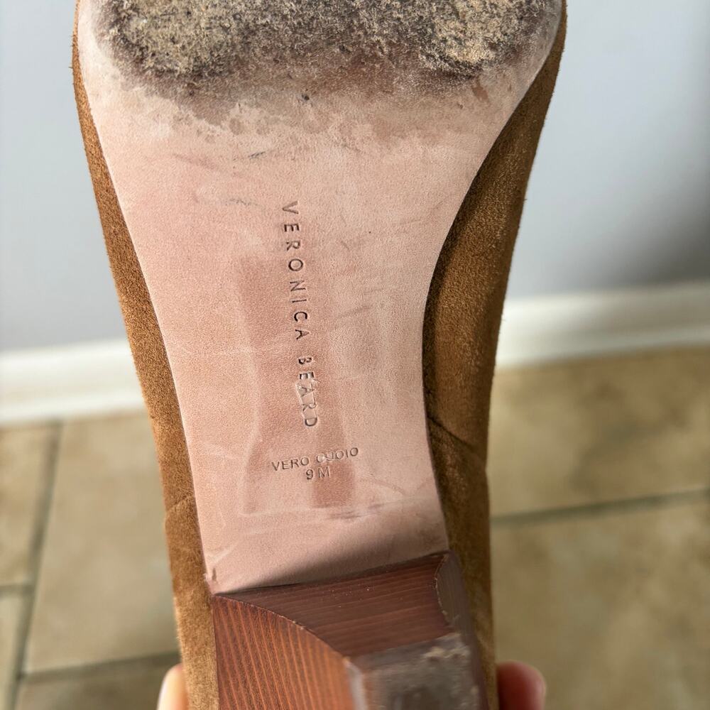 Veronica Beard Blondie Slouchy Suede Mid Boots In Hazelnut 9M - Picture 8 of 12
